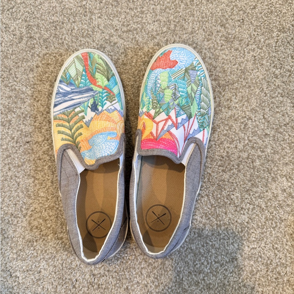Print Slip On Sneakers Inkka Size 9.5